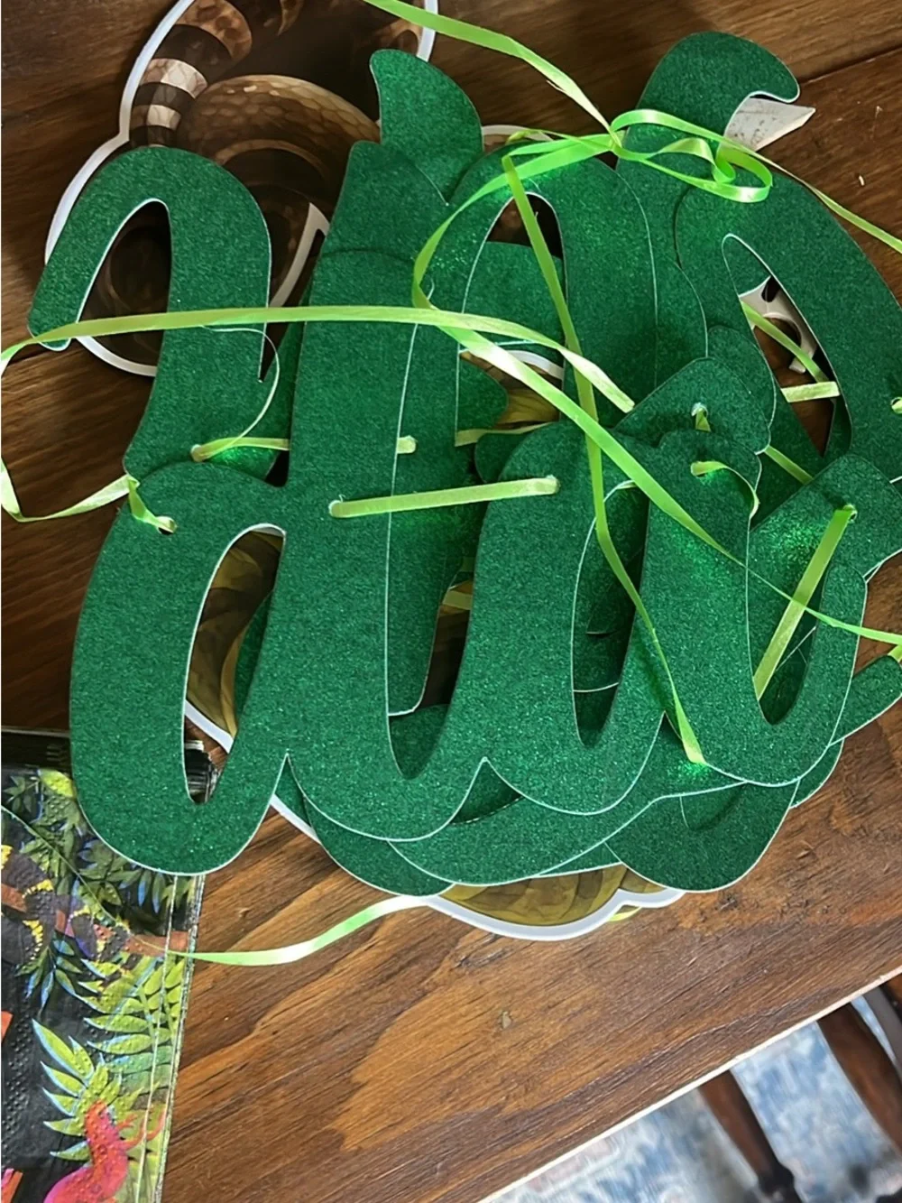 Jungle Snake Themed Happy Birthday Party Plates & Napkins - Black/Green